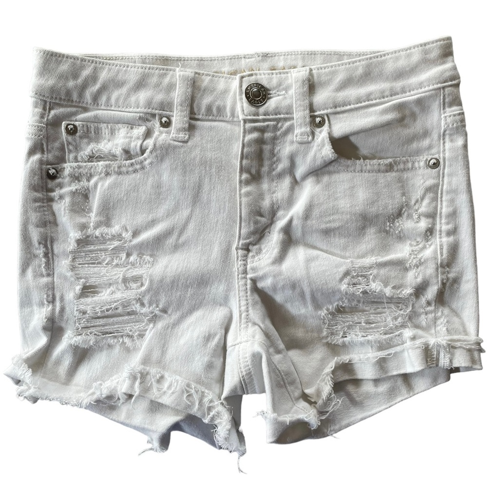 American Eagle 🦅 Super Stretch Women’s White Jean Shorts Size 2